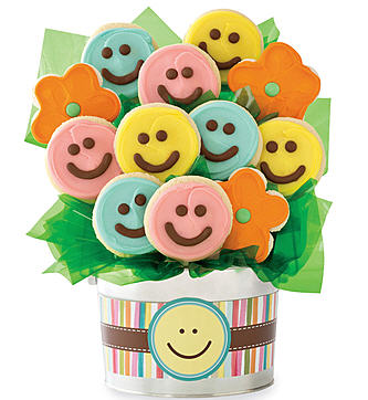 Happy Face Cookie Flower Pot